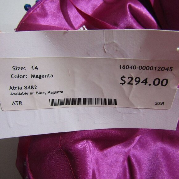 STRAPLESS Embellished L JEWELED Beaded Party Prom Mini Dress Magenta Cocktail - Picture 9 of 11